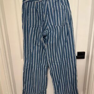 American Eagle Outfitters Denim Blue and White Striped Jacket